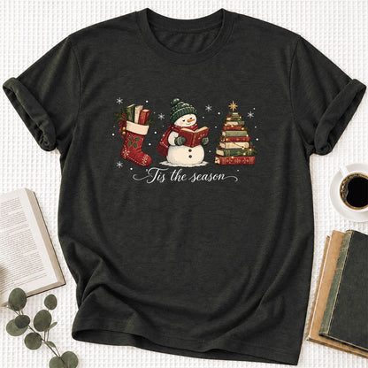 'Tis The Season Ultra-Soft Cotton T-Shirt | Christmas Gift Black Heather