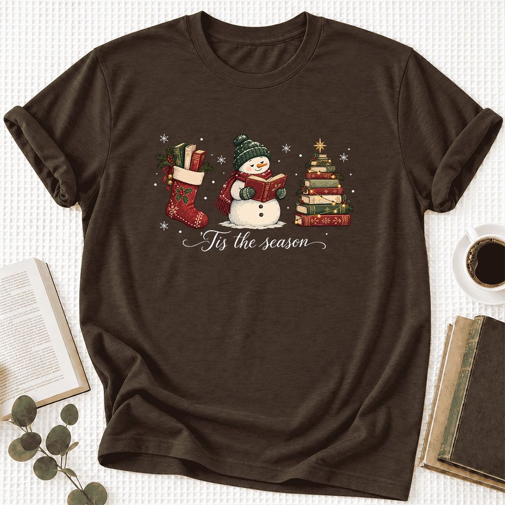 'Tis The Season Ultra-Soft Cotton T-Shirt | Christmas Gift Brown