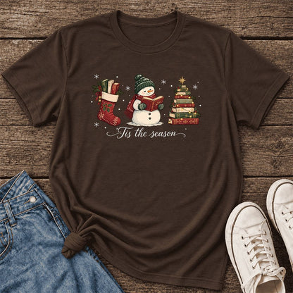'Tis The Season Ultra-Soft Cotton T-Shirt | Christmas Gift Brown