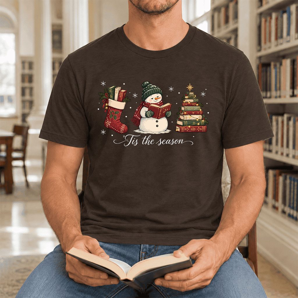 'Tis The Season Ultra-Soft Cotton T-Shirt | Christmas Gift Brown
