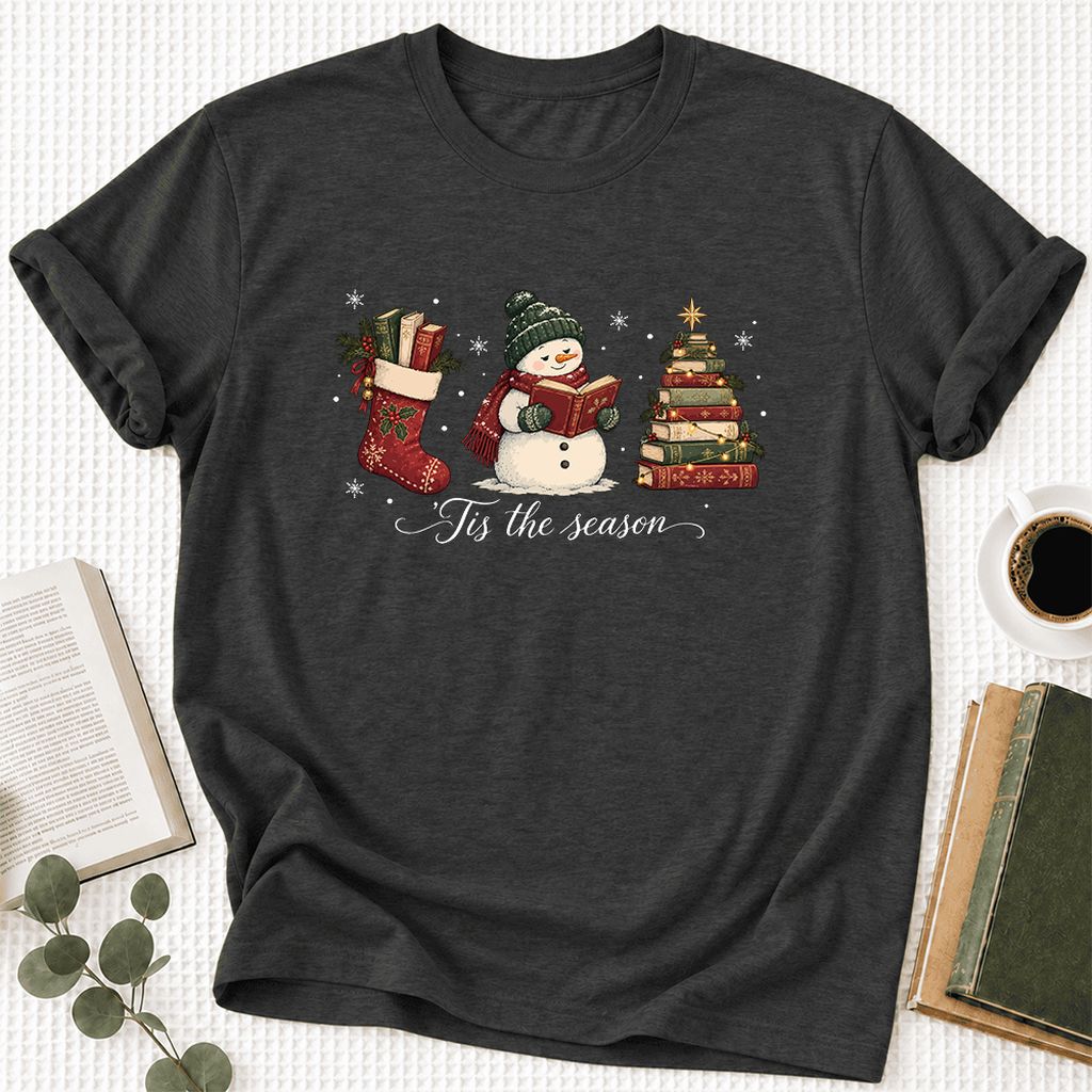 'Tis The Season Ultra-Soft Cotton T-Shirt | Christmas Gift Dark Grey Heather
