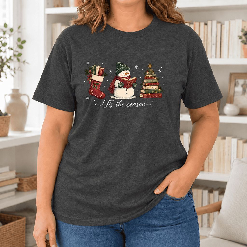 'Tis The Season Ultra-Soft Cotton T-Shirt | Christmas Gift Dark Grey Heather