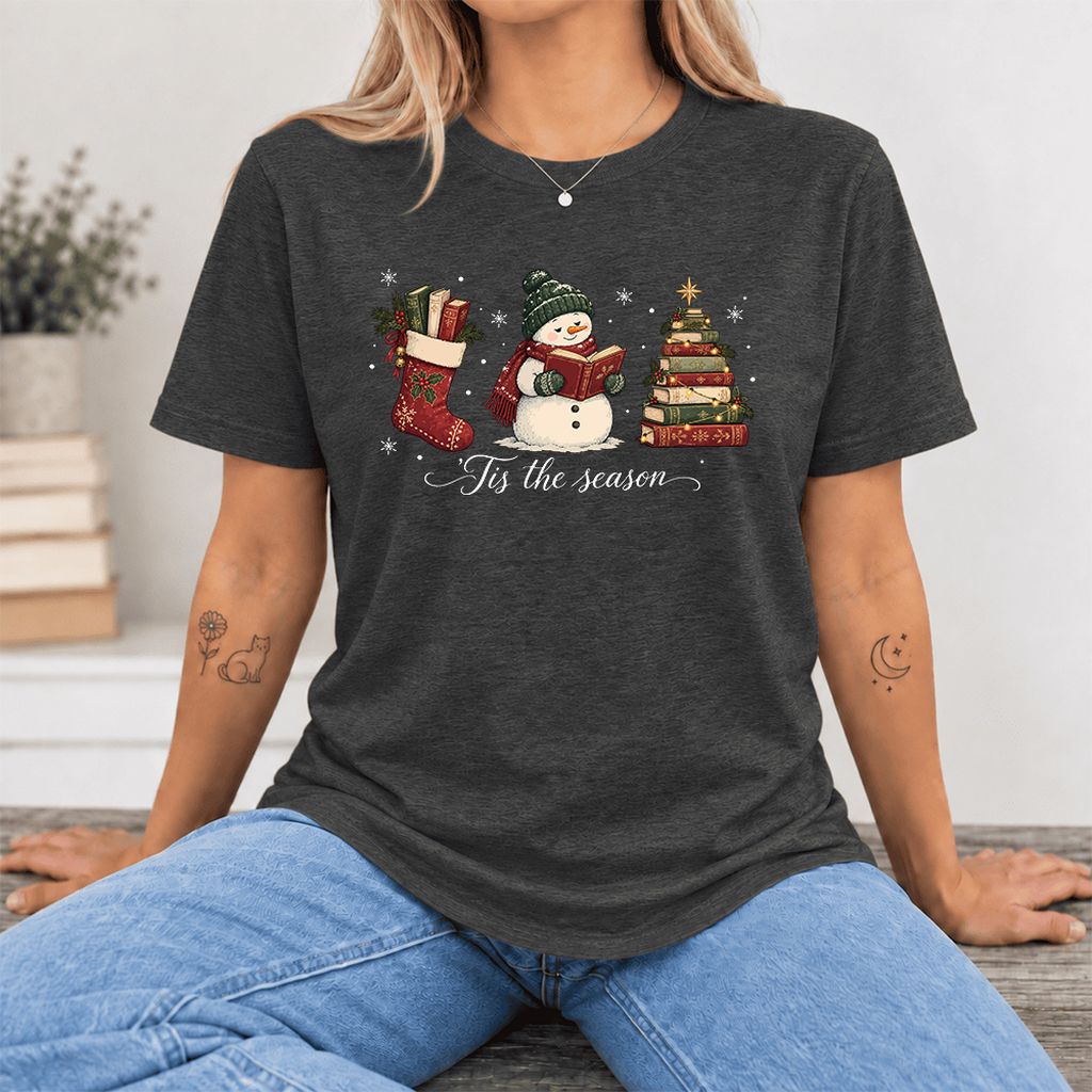'Tis The Season Ultra-Soft Cotton T-Shirt | Christmas Gift Dark Grey Heather