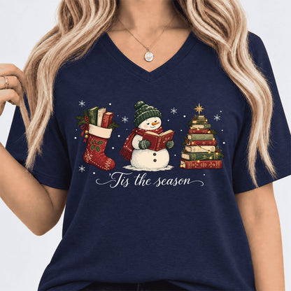 'Tis The Season Ultra-Soft V-Neck | Christmas Gift Navy