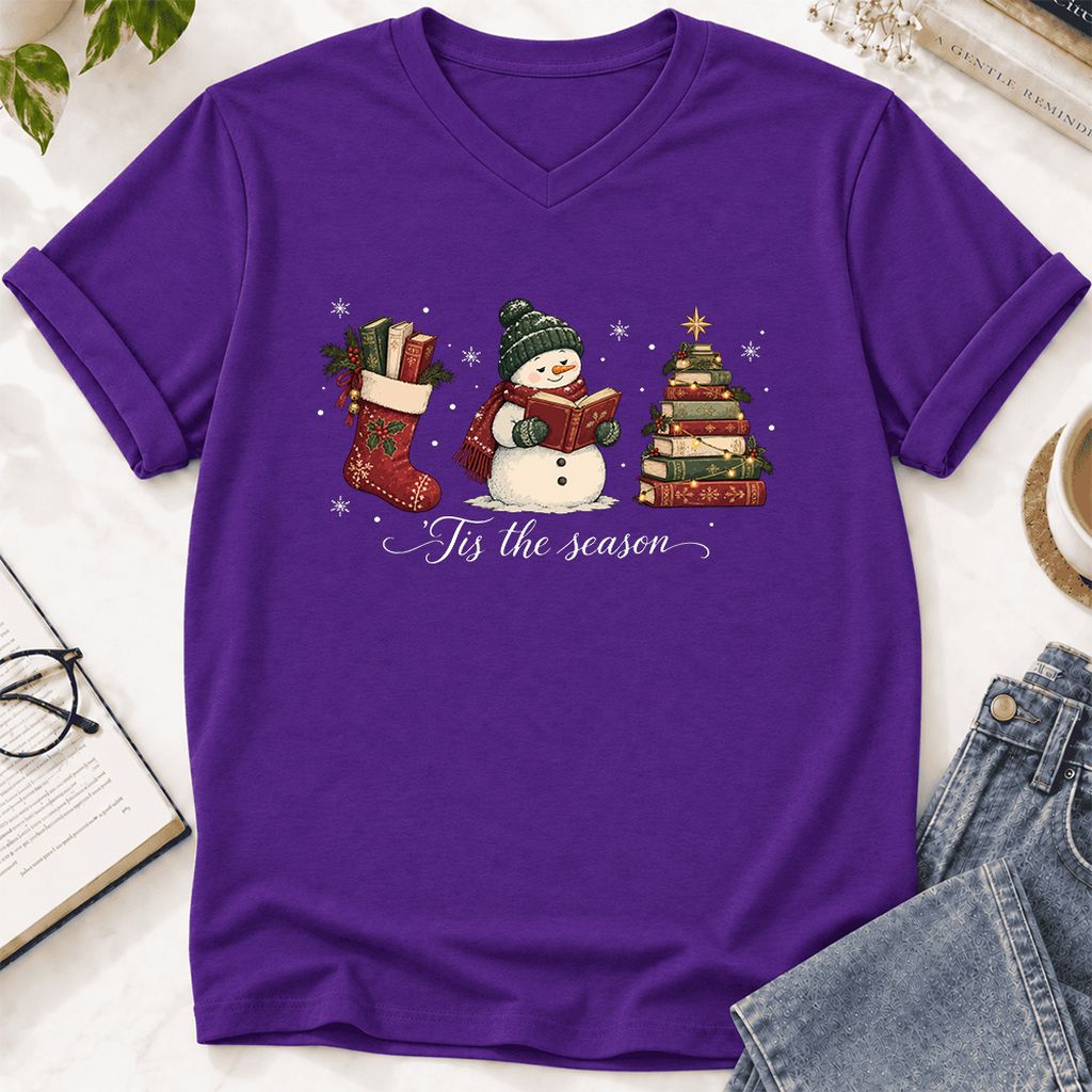'Tis The Season Ultra-Soft V-Neck | Christmas Gift Team Purple
