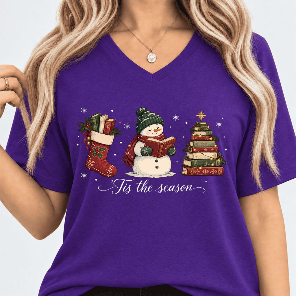 'Tis The Season Ultra-Soft V-Neck | Christmas Gift Team Purple