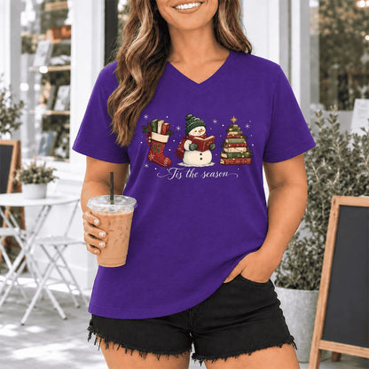 'Tis The Season Ultra-Soft V-Neck | Christmas Gift Team Purple
