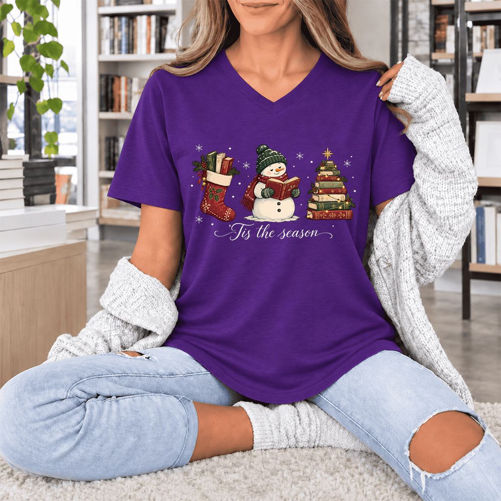 'Tis The Season Ultra-Soft V-Neck | Christmas Gift Team Purple