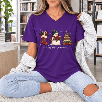 'Tis The Season Ultra-Soft V-Neck | Christmas Gift Team Purple