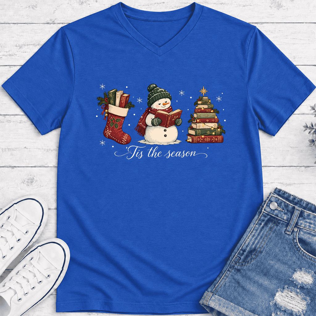 'Tis The Season Ultra-Soft V-Neck | Christmas Gift True Royal