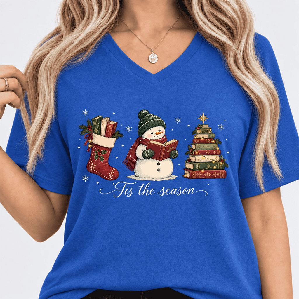 'Tis The Season Ultra-Soft V-Neck | Christmas Gift True Royal