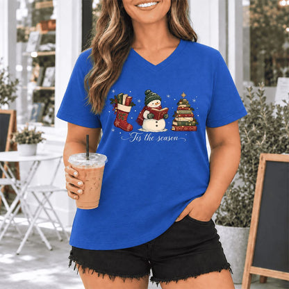 'Tis The Season Ultra-Soft V-Neck | Christmas Gift True Royal