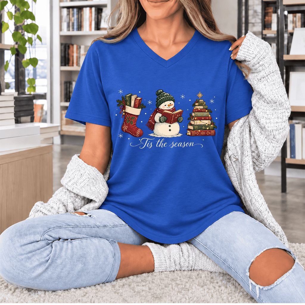 'Tis The Season Ultra-Soft V-Neck | Christmas Gift True Royal