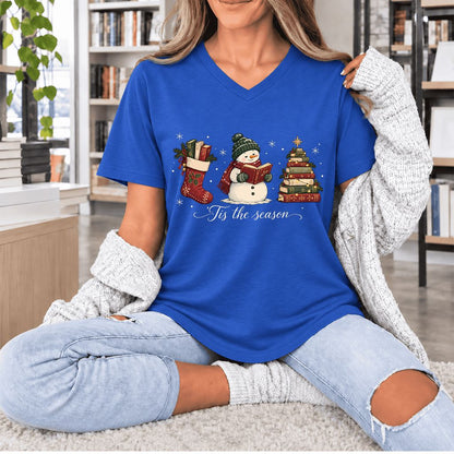 'Tis The Season Ultra-Soft V-Neck | Christmas Gift True Royal