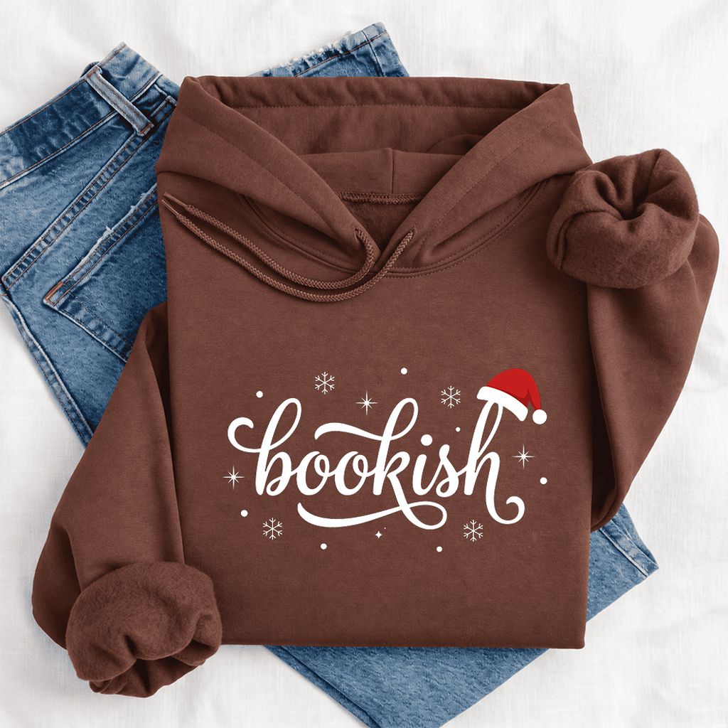 Snowy Bookish Softstyle Hoodie | Christmas Reader Gift Cocoa