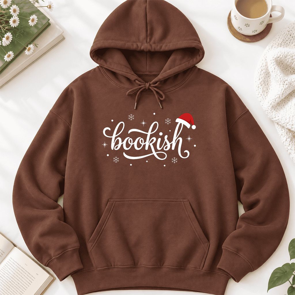 Snowy Bookish Softstyle Hoodie | Christmas Reader Gift Cocoa
