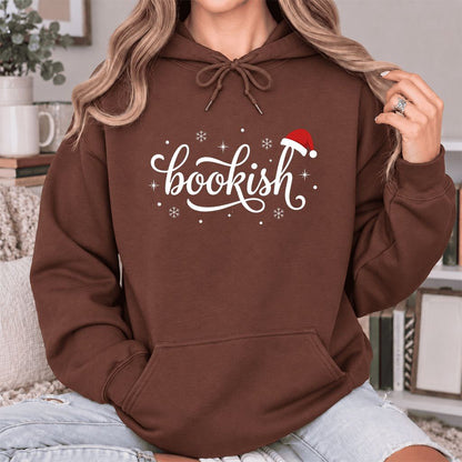 Snowy Bookish Softstyle Hoodie | Christmas Reader Gift Cocoa