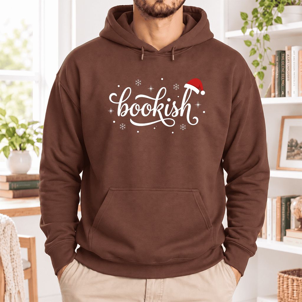 Snowy Bookish Softstyle Hoodie | Christmas Reader Gift Cocoa