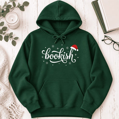 Snowy Bookish Softstyle Hoodie | Christmas Reader Gift Forest Green