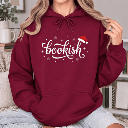 Snowy Bookish Softstyle Hoodie | Christmas Reader Gift Maroon
