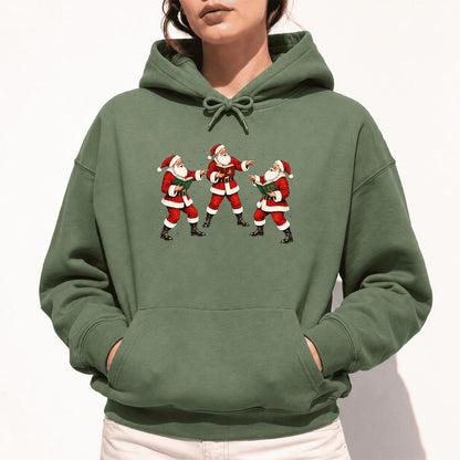 Three Reading Santas Softstyle Hoodie | Christmas Reader Gift Military Green