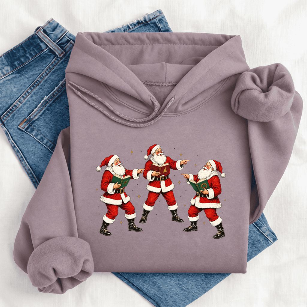 Three Reading Santas Softstyle Hoodie | Christmas Reader Gift Paragon