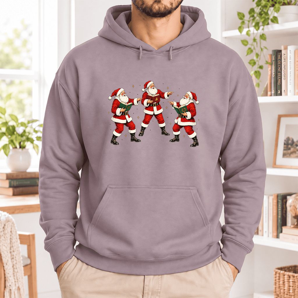 Three Reading Santas Softstyle Hoodie | Christmas Reader Gift Paragon