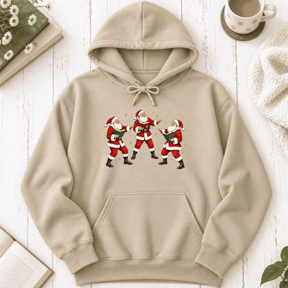 Three Reading Santas Softstyle Hoodie | Christmas Reader Gift Sand