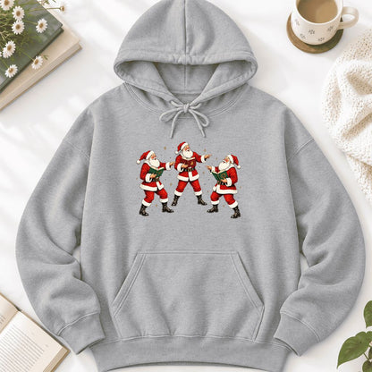 Three Reading Santas Softstyle Hoodie | Christmas Reader Gift Sport Grey