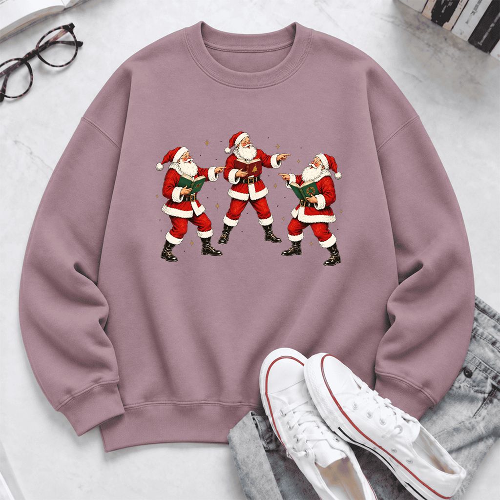 Three Reading Santas Softstyle Sweatshirt | Christmas Reader Gift Paragon