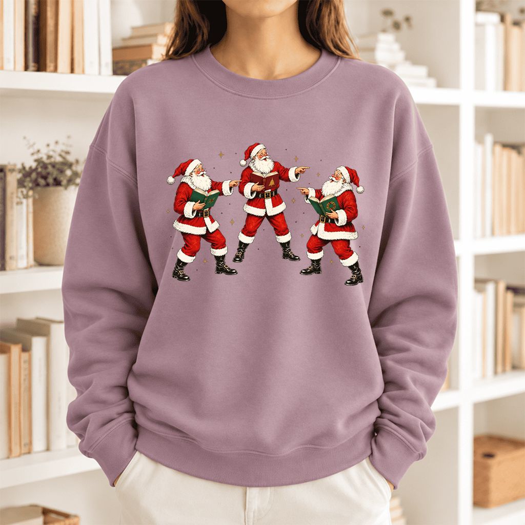 Three Reading Santas Softstyle Sweatshirt | Christmas Reader Gift Paragon