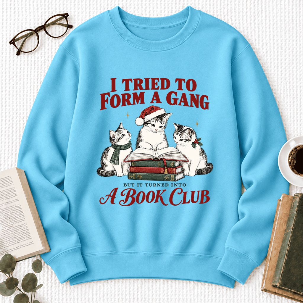 Tried To Form A Gang Softstyle Sweatshirt | Christmas Cat Reader Club Gift Sky