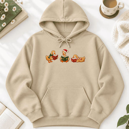 Gingerbread Ducks Reading Softstyle Hoodie | Christmas Gift Sand