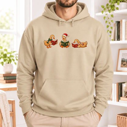 Gingerbread Ducks Reading Softstyle Hoodie | Christmas Gift Sand