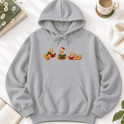 Gingerbread Ducks Reading Softstyle Hoodie | Christmas Gift Sport Grey