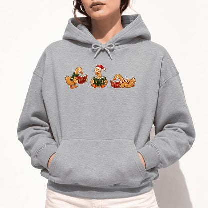 Gingerbread Ducks Reading Softstyle Hoodie | Christmas Gift Sport Grey
