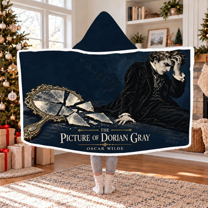The Picture Of Dorian Gray Sherpa Hooded Blanket | Classic Book Lover Gift White