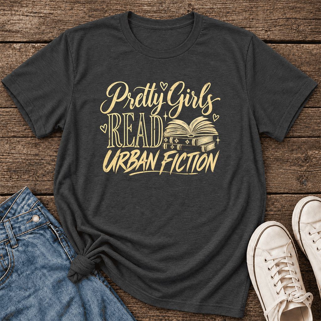 Pretty Girls Read Urban Fiction Ultra-Soft Cotton T-Shirt | Book Lover Gift Dark Grey Heather