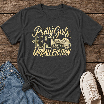 Pretty Girls Read Urban Fiction Ultra-Soft Cotton T-Shirt | Book Lover Gift Dark Grey Heather