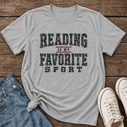 Reading Is My Favorite Sport Ultra-Soft Cotton T-Shirt | Book Lover Gift Athletic Heather