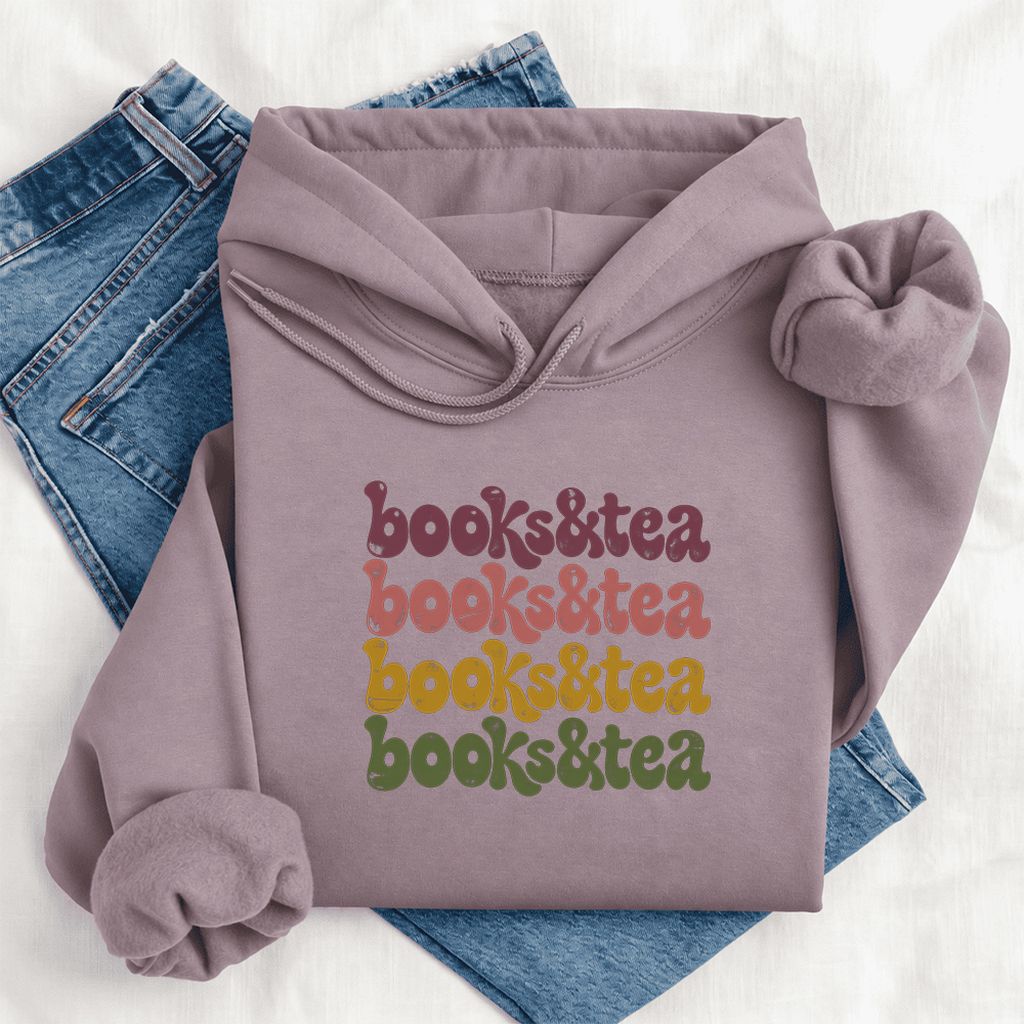 Books & Tea Retro Softstyle Hoodie | Cozy Book Lover Gift Paragon