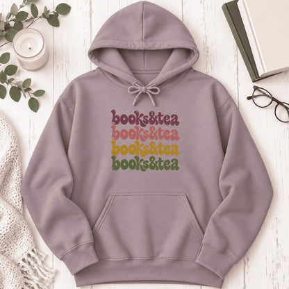 Books & Tea Retro Softstyle Hoodie | Cozy Book Lover Gift Paragon