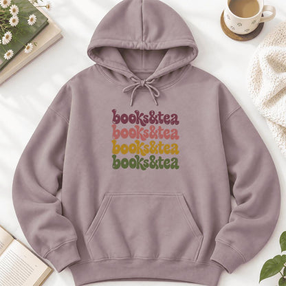 Books & Tea Retro Softstyle Hoodie | Cozy Book Lover Gift Paragon