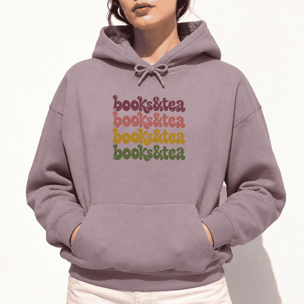 Books & Tea Retro Softstyle Hoodie | Cozy Book Lover Gift Paragon