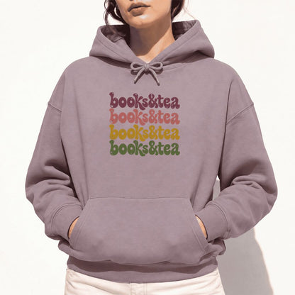Books & Tea Retro Softstyle Hoodie | Cozy Book Lover Gift Paragon