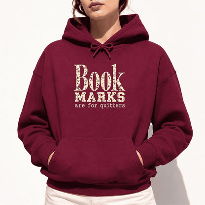 Bookmarks Are For Quitters Softstyle Hoodie | Funny Book Lover Gift Maroon