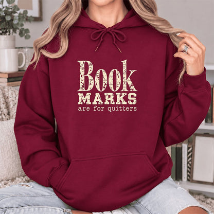 Bookmarks Are For Quitters Softstyle Hoodie | Funny Book Lover Gift Maroon