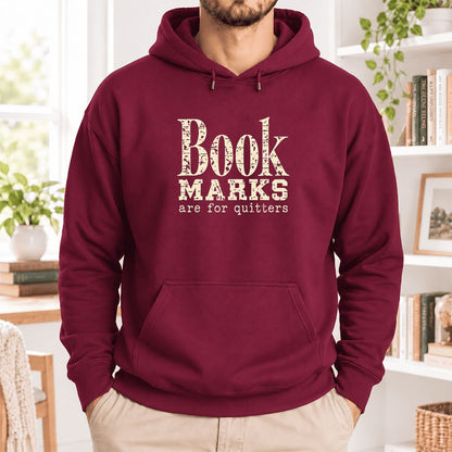Bookmarks Are For Quitters Softstyle Hoodie | Funny Book Lover Gift Maroon