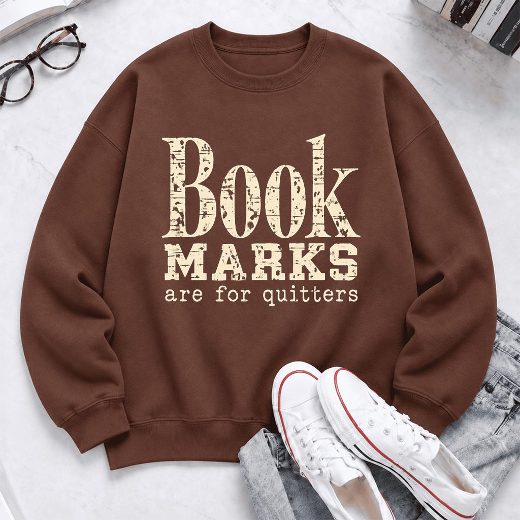 Bookmarks Are For Quitters Softstyle Sweatshirt | Funny Book Lover Gift Cocoa