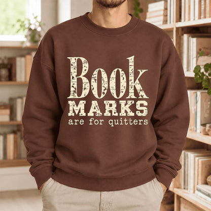 Bookmarks Are For Quitters Softstyle Sweatshirt | Funny Book Lover Gift Cocoa